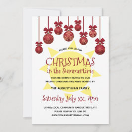Invitación Navidades en el Fiesta de barbacoa en verano