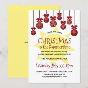 Invitación Navidades en el Fiesta de barbacoa en verano