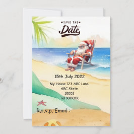 Invitación Navidades en julio con SANTA CLAUS Guardar fecha