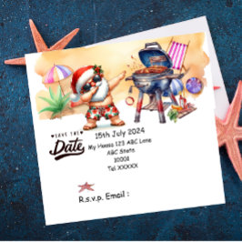Invitación Navidades en julio con SANTA CLAUS Guardar fecha