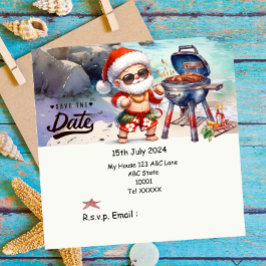 Invitación Navidades en julio con SANTA CLAUS Guardar fecha
