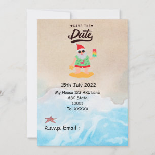Invitación Navidades en julio con SANTA CLAUS Guardar fecha