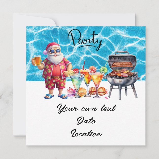 Invitación Navidades en julio con Santa en vacaciones en la p