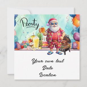 Invitación Navidades en julio con Santa en vacaciones en la p