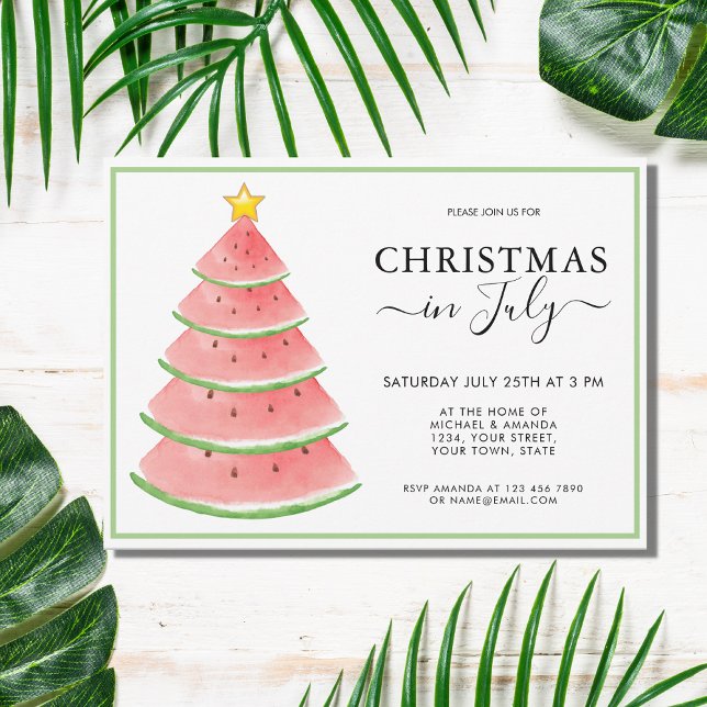 Invitación Navidades en julio Fiesta de verano de la sandía (Subido por el creador)
