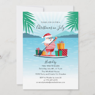 Invitación Navidades en julio Fiesta de verano familiar BBQ B