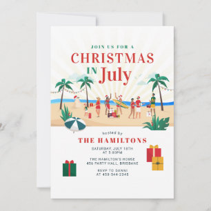 Invitación Navidades en julio Fiesta de verano familiar moder