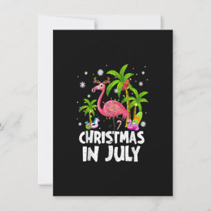 Invitación Navidades En Julio Flamingo Palm Tree Beach