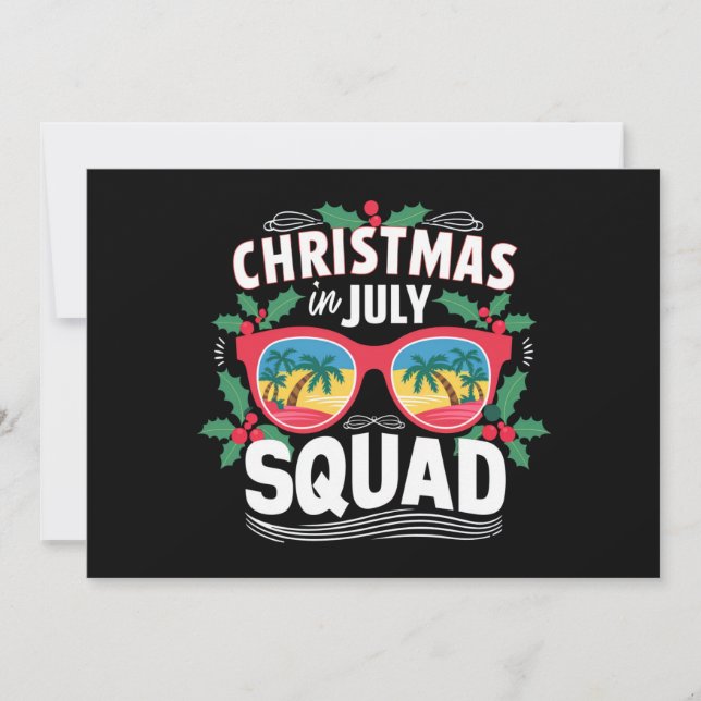 Invitación Navidades En Julio Squad Sungafas Playa De Verano (Anverso)