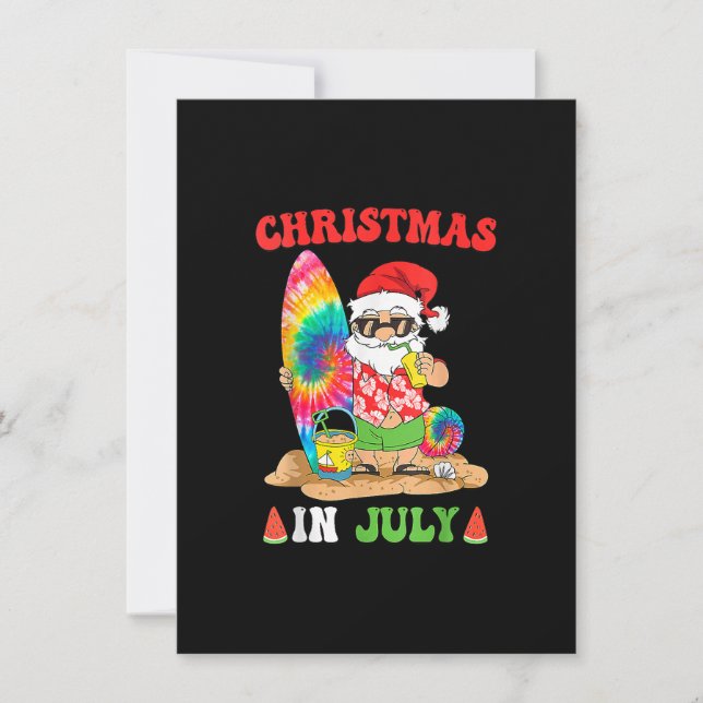 Invitación Navidades En Julio Surfin De Surf De Verano De San (Anverso)