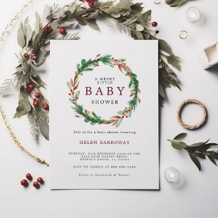 Invitación Navidades en la Baby Shower de Borgoña