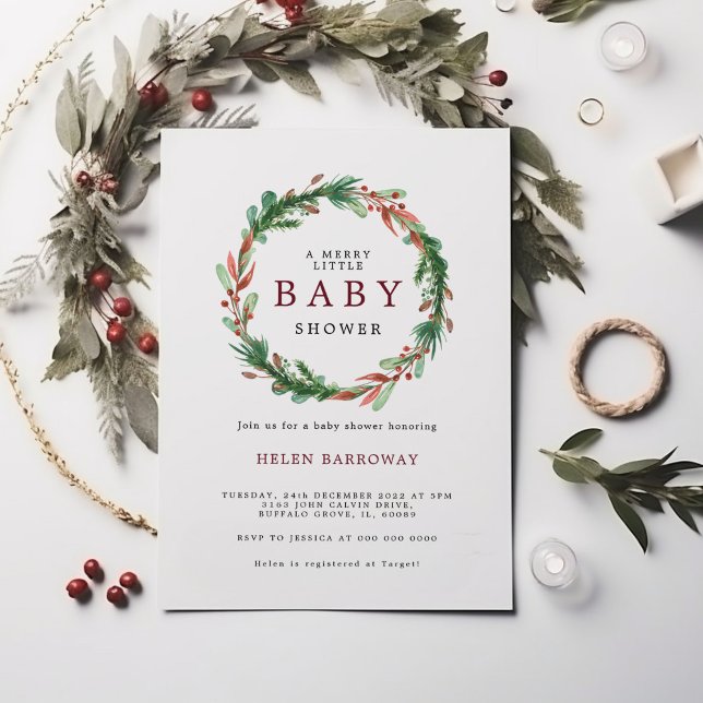 Invitación Navidades en la Baby Shower de Borgoña (Subido por el creador)
