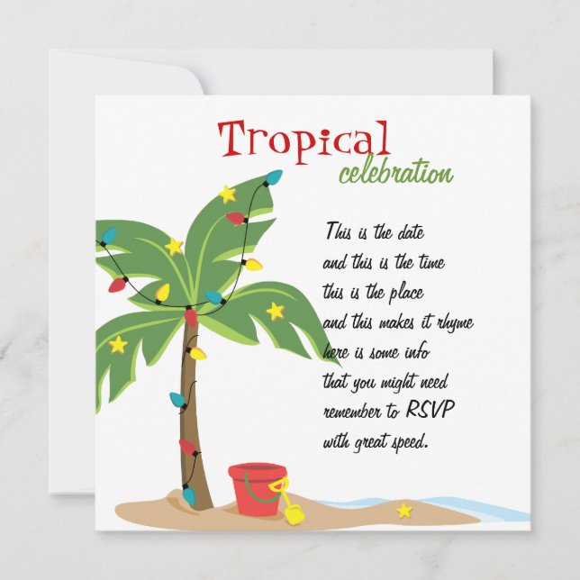 Invitación Navidades en la playa (Anverso)