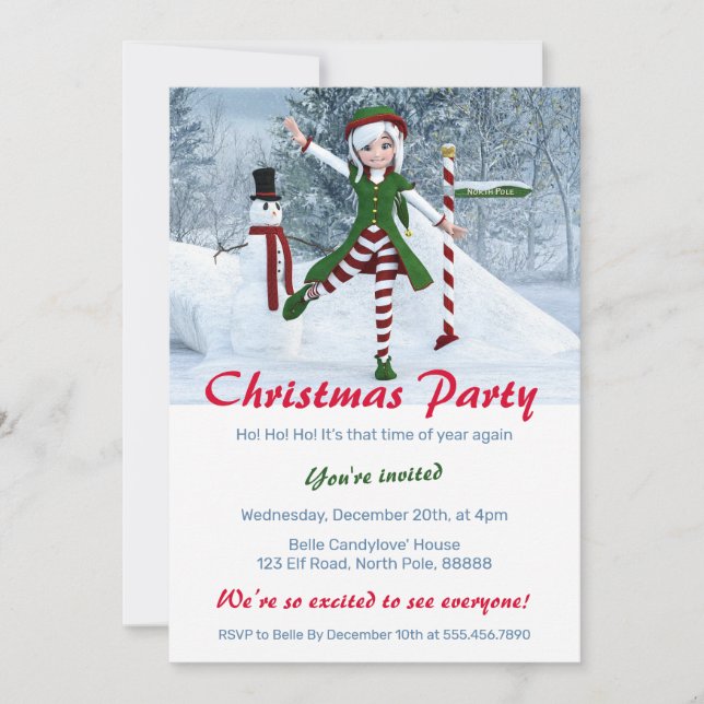 Invitación Navidades en un bosque de invierno (Anverso)