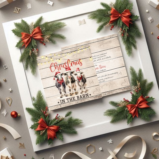 Invitación Navidades en vacas de granero con sombreros de San (Subido por el creador)