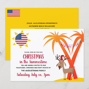 Invitación NAVIDADES EN VERANO Fiesta DE EE.UU.