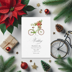 Invitación Navidades Encanto de la Boda de Invierno en Bicicl