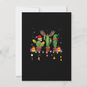 Invitación Navidades Encenden Cactus Lover Divertidas Xmas Pa