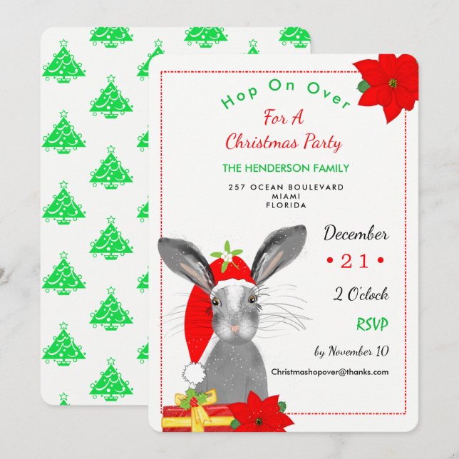 Invitación Navidades endebles invitan a un animal de Woodland (Anverso / Reverso)