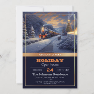 Invitación Navidades entrenan pintura vintage