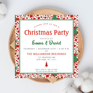 Invitación Navidades Escandinavos Floral Folkart