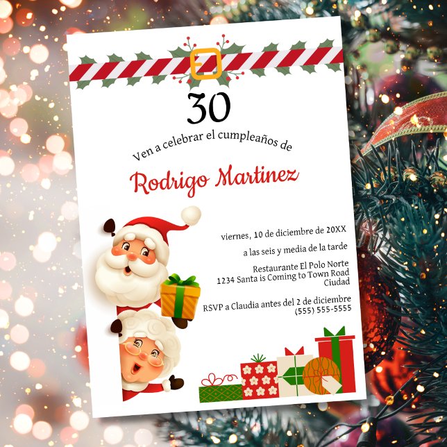 Invitación Navidades españoles de Santa y Claus 30 años (Subido por el creador)
