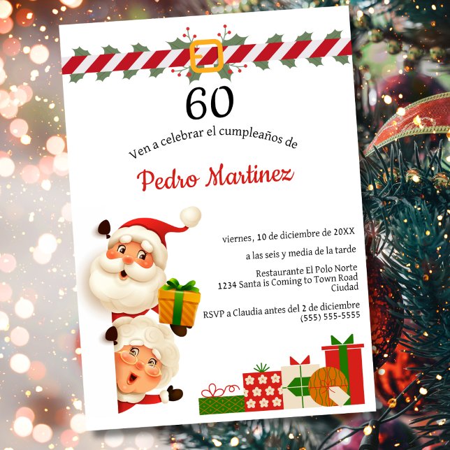 Invitación Navidades españoles Santa y Claus 60 años (Subido por el creador)