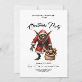 Invitación Navidades espeluznantes Goblin - Santa Mal de la F