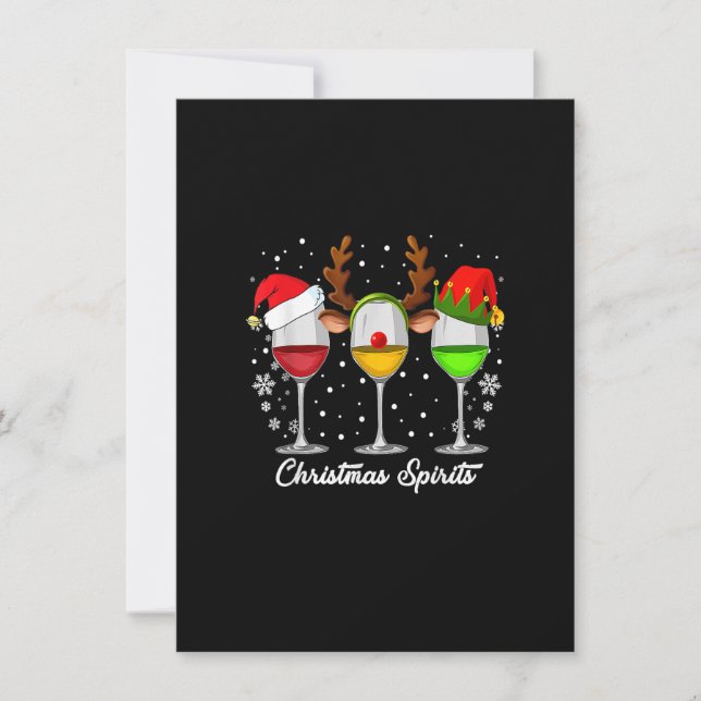 Invitación Navidades Espíritus Gafas De Vino Nochebuena Graci (Anverso)