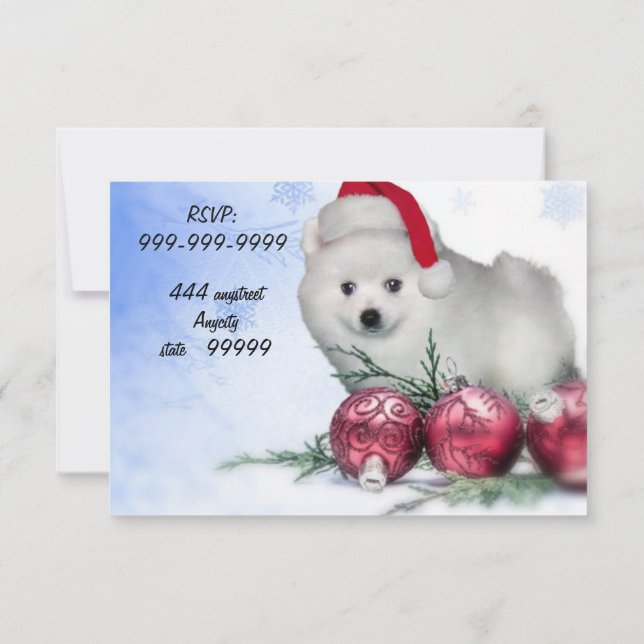 Invitación Navidades estadounidenses esquimales cachorro (Reverso)