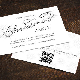 Invitación Navidades estilo Plata Guión de copo de nieve Códi