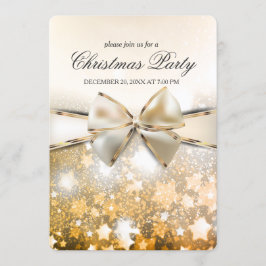 Invitación Navidades Estrellas invitan a fiesta satinada