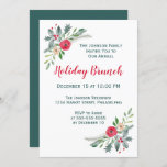 Invitación Navidades Evento Winter Florals & Holly<br><div class="desc">A sus huéspedes les encantará esta invitación mínima con un ramo de acuarela de flores de temporada,  follaje,  bayas y flor. Puedes personalizar el tipo de evento (brunch,  almuerzo,  fiesta de cumpleaños,  cena,  té,  etc.),  así como otros detalles.</div>