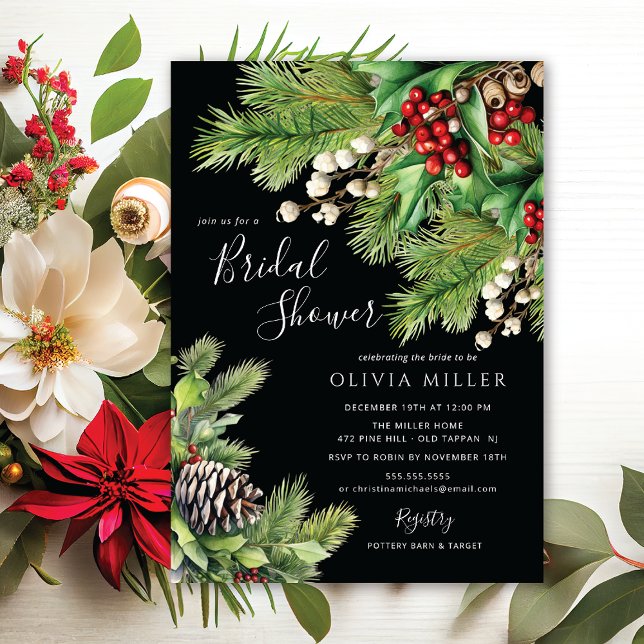 Invitación Navidades Evergreens Bridal Shower (Subido por el creador)