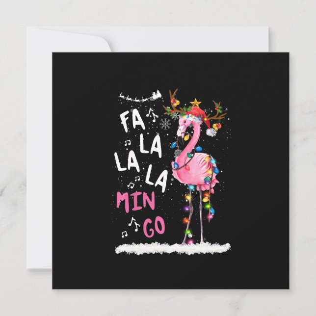 Invitación Navidades - Fa-La-Mingo Flamingo Con Navidades (Anverso)