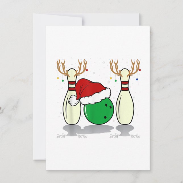 Invitación navidades familiares casando bowling santa navidad (Anverso)