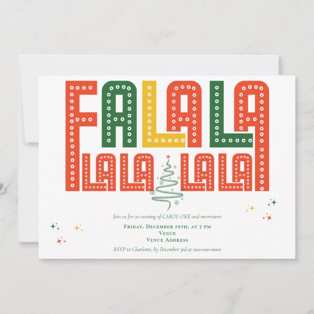 Invitación Navidades familiares Karaoke Church Carols Service (Anverso)