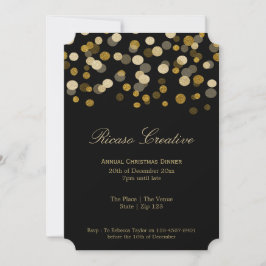 Invitación Navidades Faux Gold Fiesta corporativo