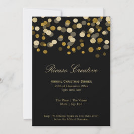 Invitación Navidades Faux Gold Fiesta corporativo