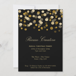 Invitación Navidades Faux Gold Fiesta corporativo