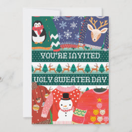 Invitación Navidades Fea Sweater Day Funny Fiesta Corporativo