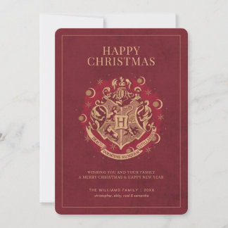 Invitación Navidades felices | Escudo HOGWARTS™ - Rojo