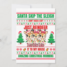 Invitación Navidades Feliz Navidad Por Regalos Renos