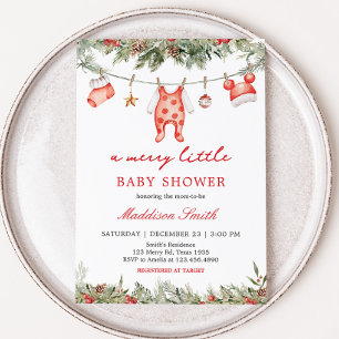 Invitación Navidades Feliz Pequeño Baby Shower