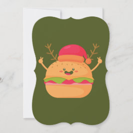 Invitación navidades feos burger santa cheeseburger