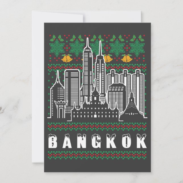 Invitación Navidades feos de Bangkok Tailandia (Anverso)