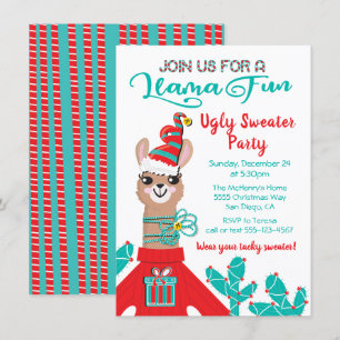 Invitación Navidades feos de Fa la Llama Fiesta suéter