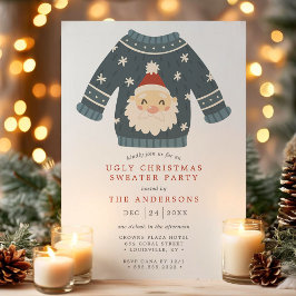 Invitación Navidades feos de Santa Tacky Fiesta suéter