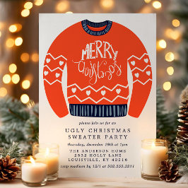 Invitación Navidades feos de Tacky Merry Christmas Fiesta sué