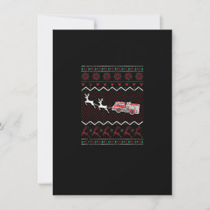 Invitación Navidades feos del camión de bomberos de Navidad